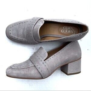 Franco Sarto Light Gray Studded Loafers